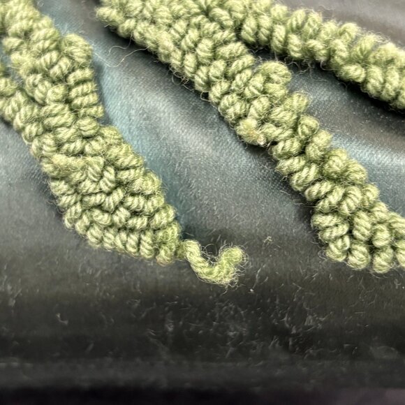 Vintage Embroidered Throw Pillow Handcrafted Needlework Roses, Floral - Picture 4 of 8